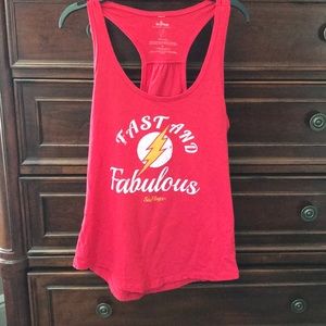 Razor back red yellow Six flags  flash tank top